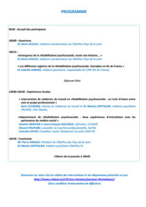 Journée thématique J15 - Programme