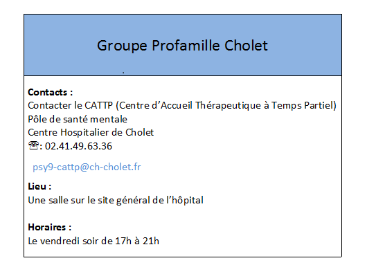 Fiche contact Profamille Cholet