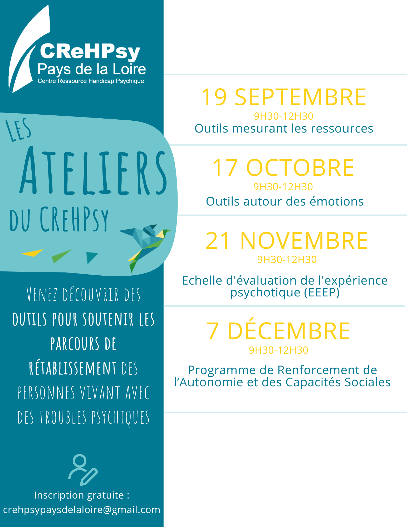 Les Ateliers du CReHPsy Pays de la Loire